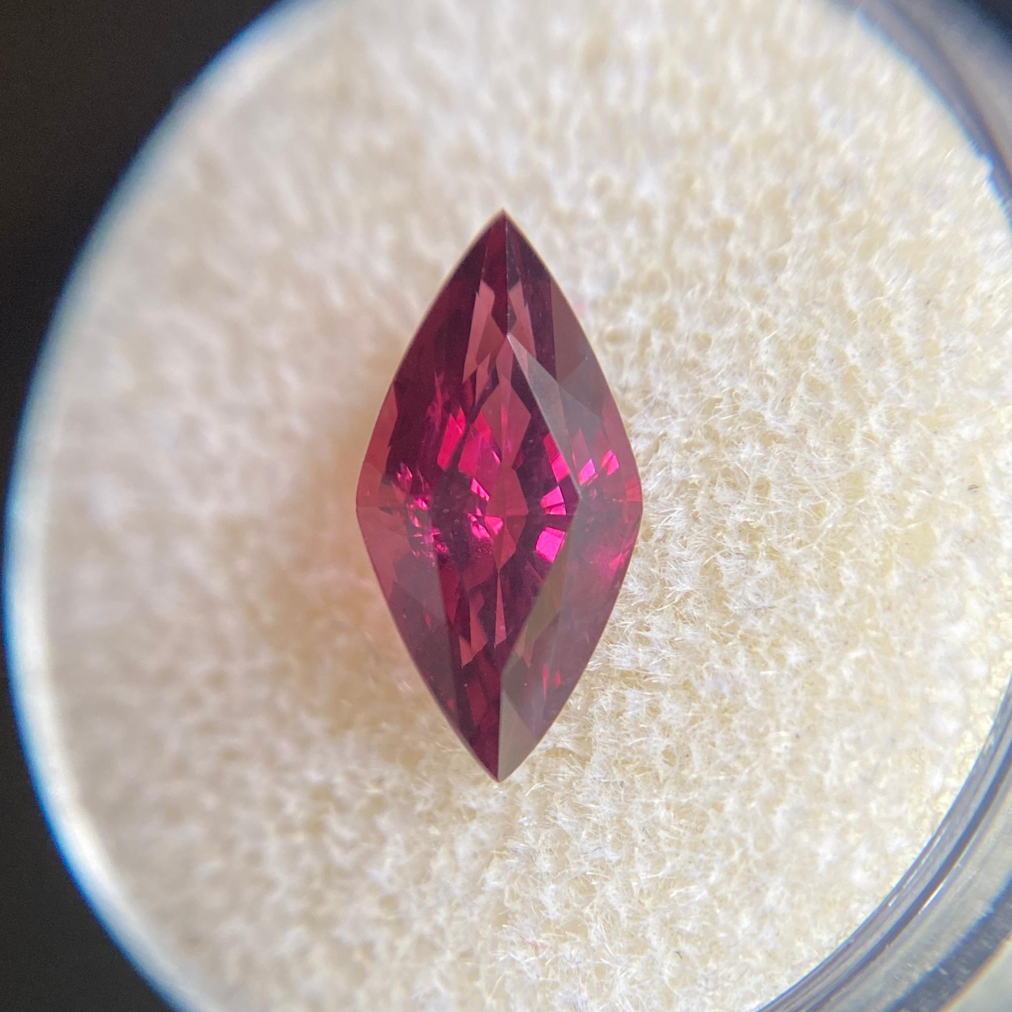 Fine Natural Spessartine Garnet Loose Gemstone.

2.53 Carat with a beautiful vivid purple pink colour and good clarity. Clean stone with only small natural inclusions visible when looking closely, no breaks or cracks.

This stone has an excellent