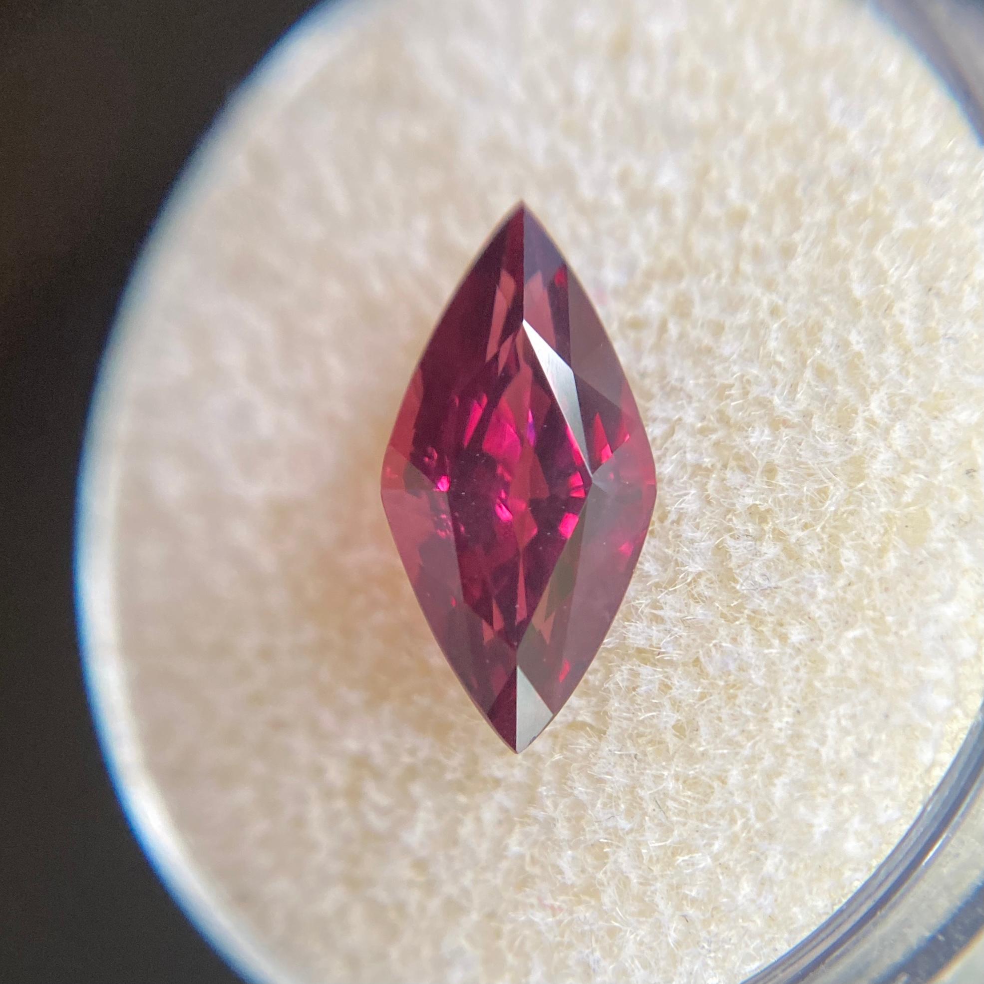 Fine 2.53ct Vivid Pink Purple Rhodolite Garnet Fancy Marquise Cut 2