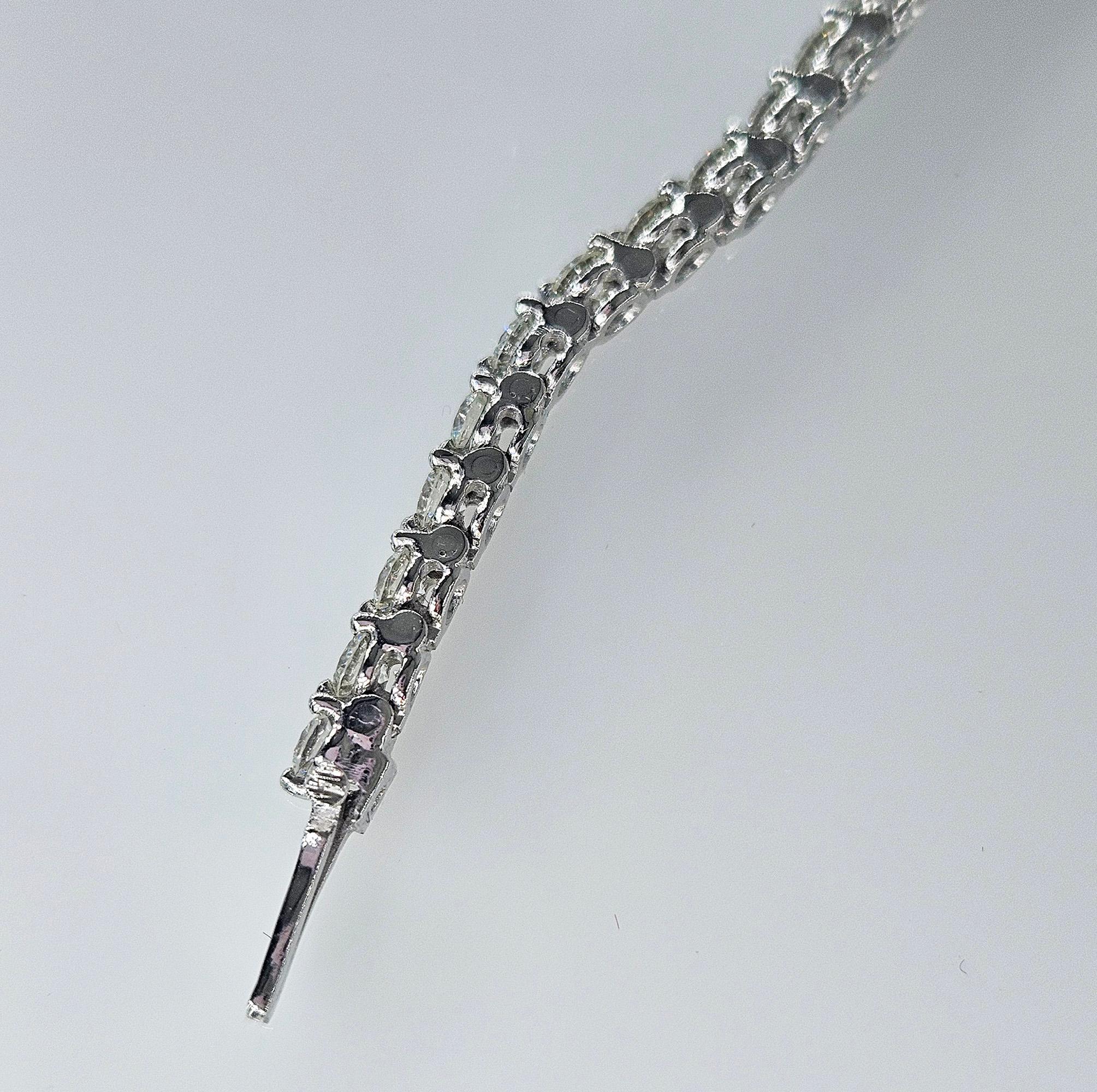 Feines 2,75 Karat natürliches rundes Diamant-Tennisarmband aus Platin mit 3 Zacken 1