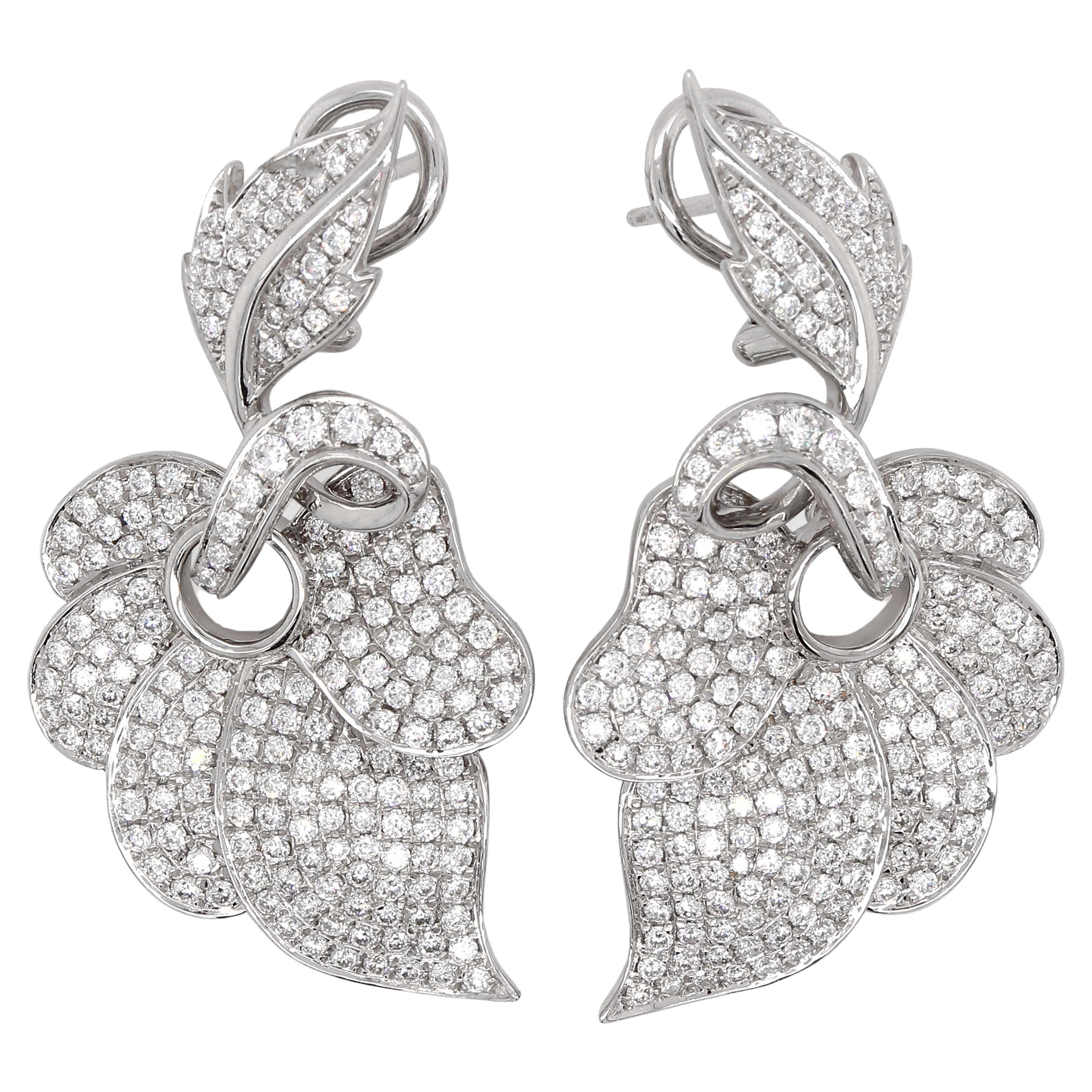 Boucles d'oreilles chandelier en diamant de 2,95 carats en vente