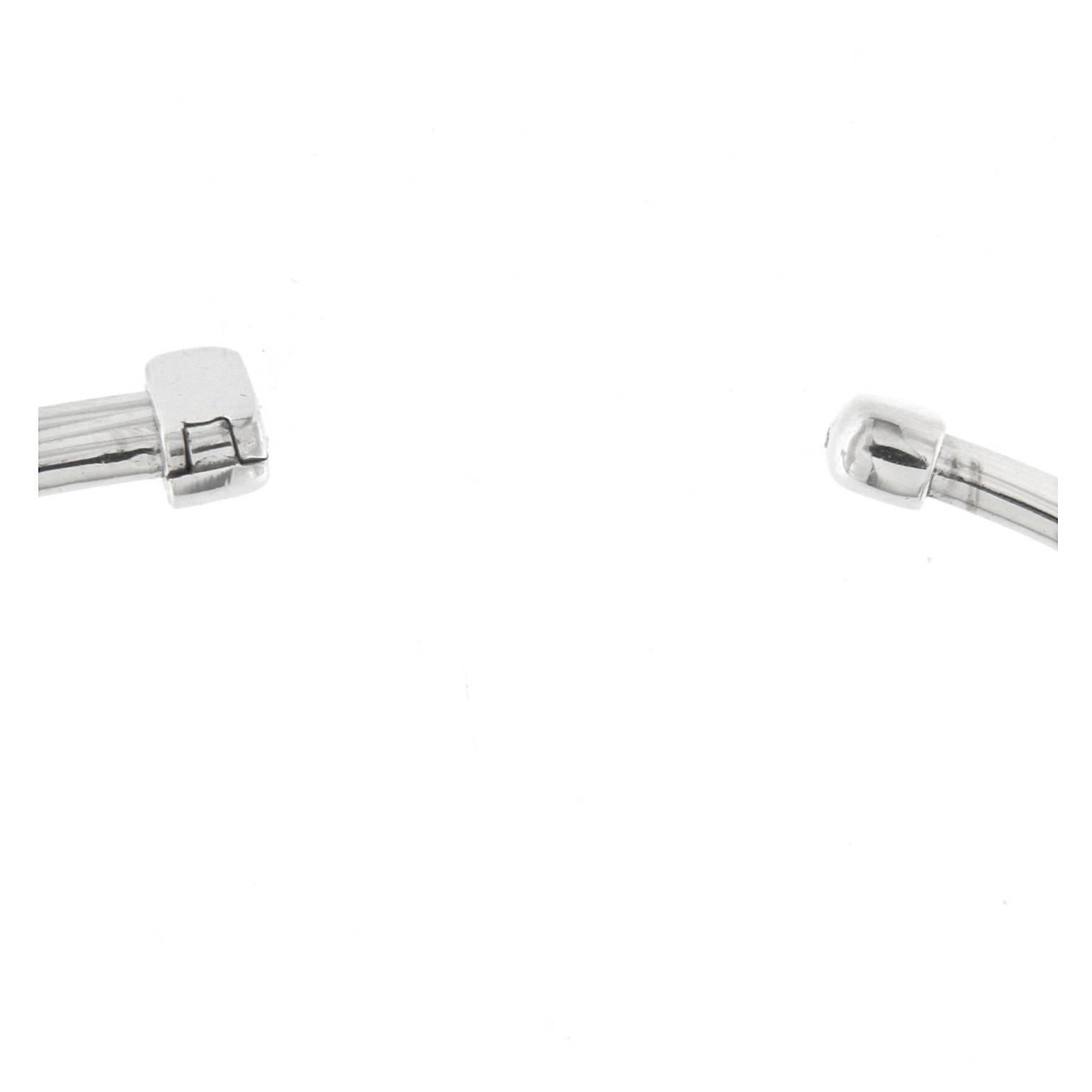 da uomo o donna Collana Chocker fine a tre linee in oro bianco 18 carati in vendita