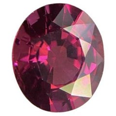 Fine pierre précieuse rare grenat rhodolite rose vif et violet de 3,01 carats, taille ovale