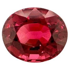 Fine 3.01ct Vivid Pink Red Rhodolite Garnet Oval Cut Loose Gem If