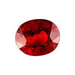 Fine 3.02ct Vivid Red Orange Spessartine Garnet Oval Cut Loose Gem