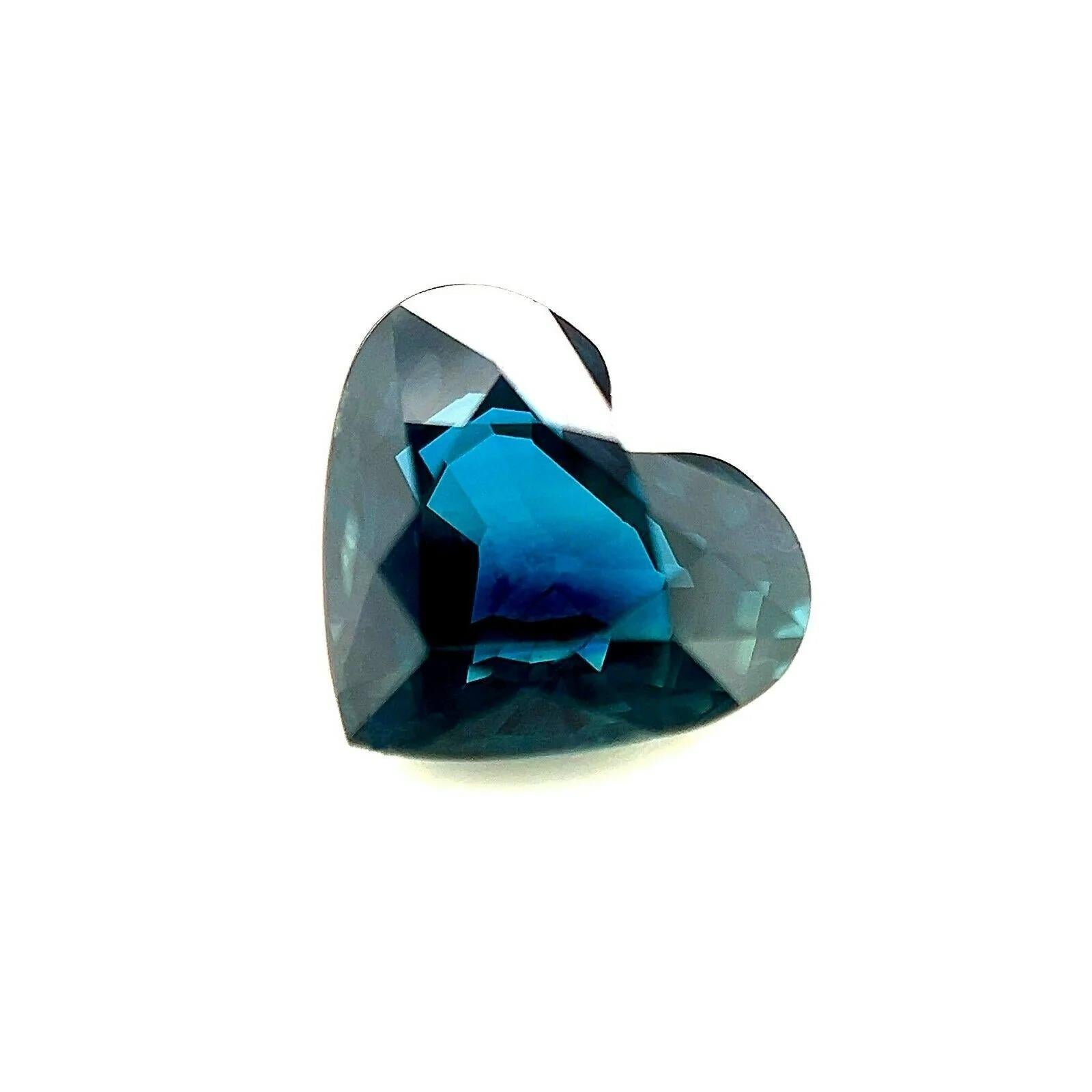 Fine 3.08ct Deep Blue Natural Sapphire Heart Cut Loose Rare Gemstone In New Condition For Sale In Birmingham, GB