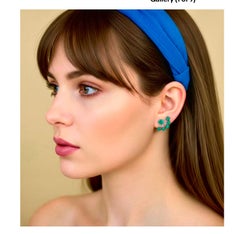 Fine 4.20 Ct Natural Colombian Emeralds Stud Earrings with Jackets 18k