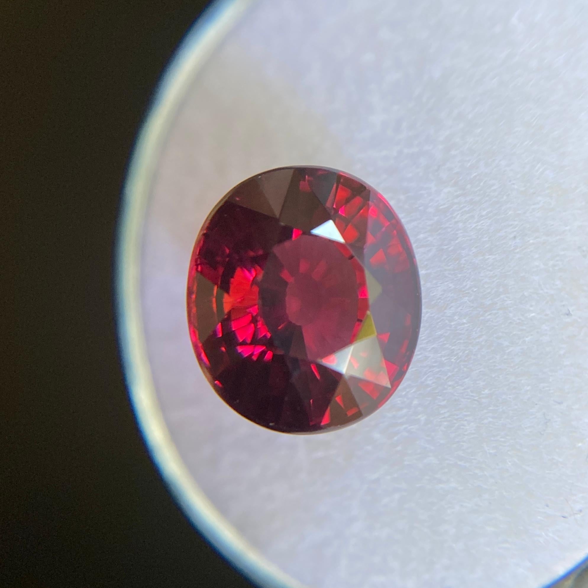 Fine 5.02ct Vivid Purple Red Rhodolite Garnet Oval Cut Loose Rare Gem 1