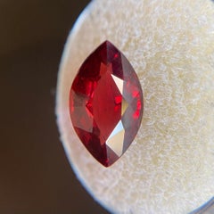 Fine 5.09ct Deep Red Rhodolite Garnet Marquise Cut Gem