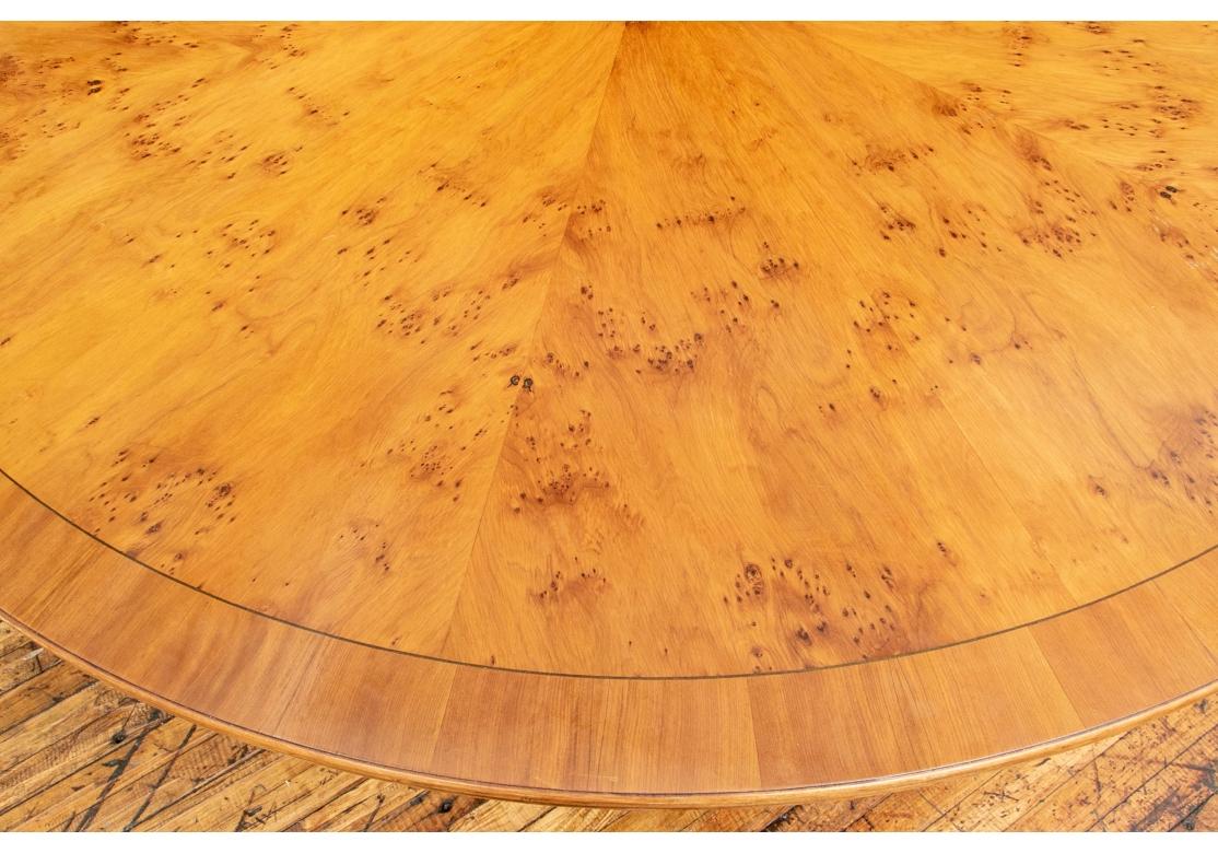 Fine 72 RoundBanded Yew Wood Dining/ Center Table en vente 6