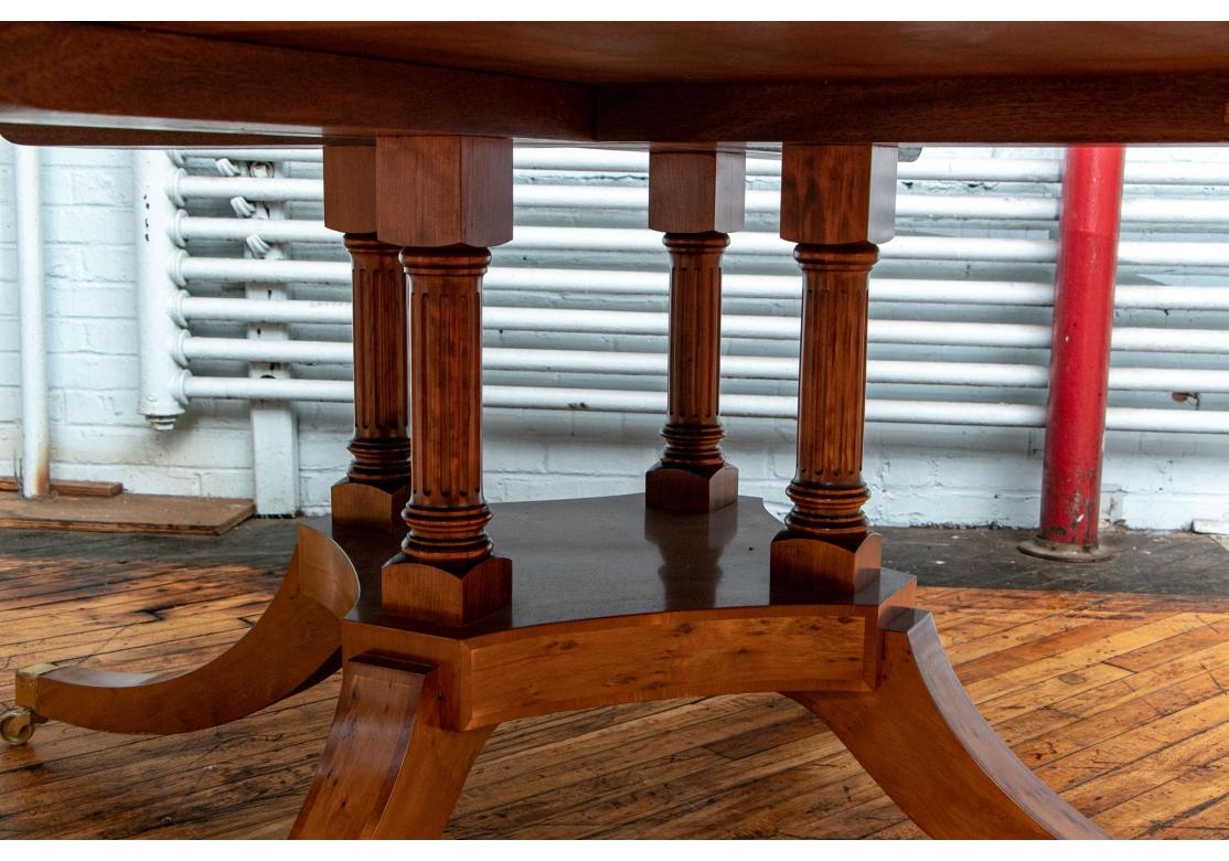 Fine 72 RoundBanded Yew Wood Dining/ Center Table en vente 8