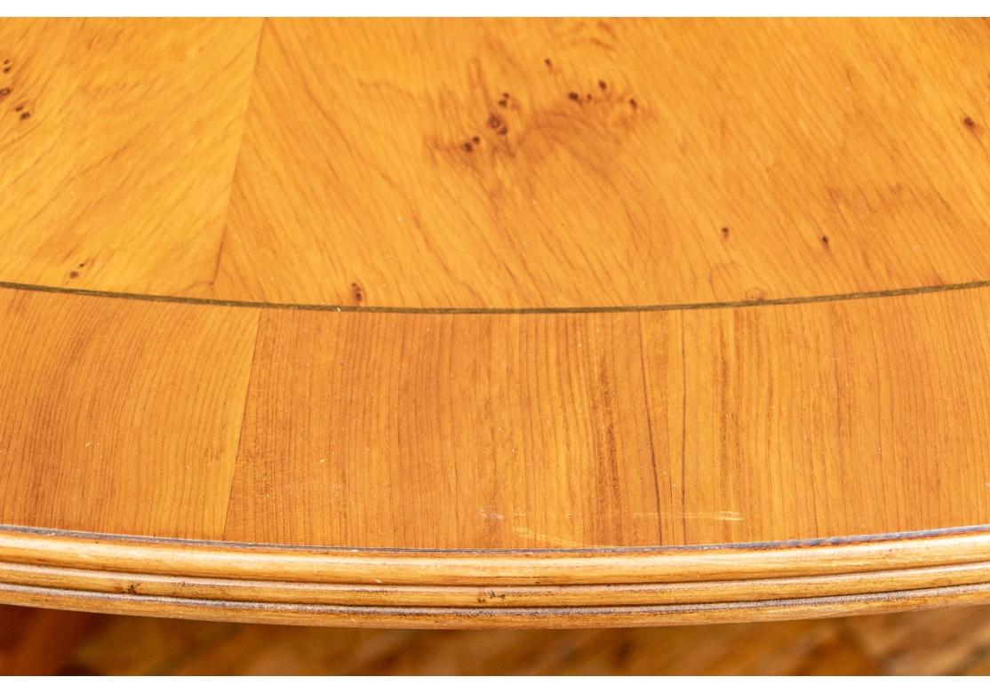 20ième siècle Fine 72 RoundBanded Yew Wood Dining/ Center Table en vente