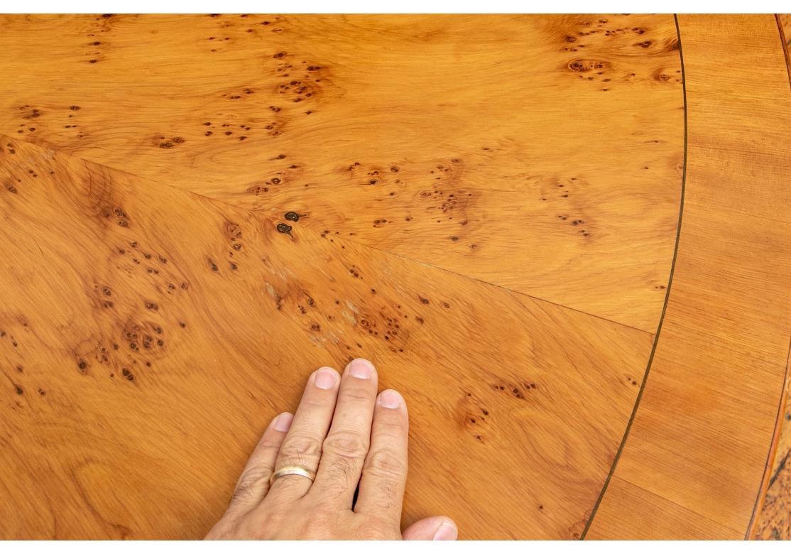 Fine 72 RoundBanded Yew Wood Dining/ Center Table en vente 1