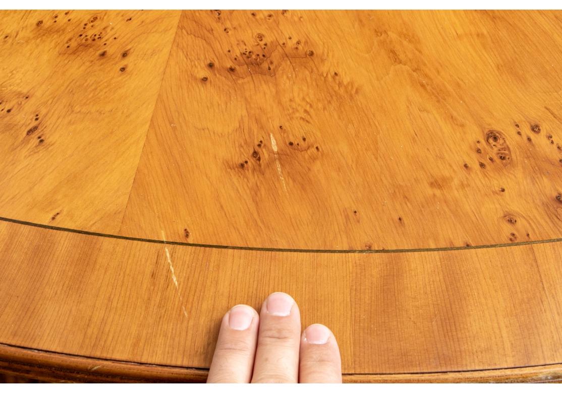Fine 72 RoundBanded Yew Wood Dining/ Center Table en vente 3