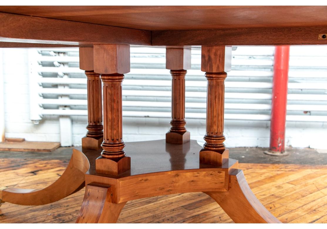 Fine 72 RoundBanded Yew Wood Dining/ Center Table en vente 4