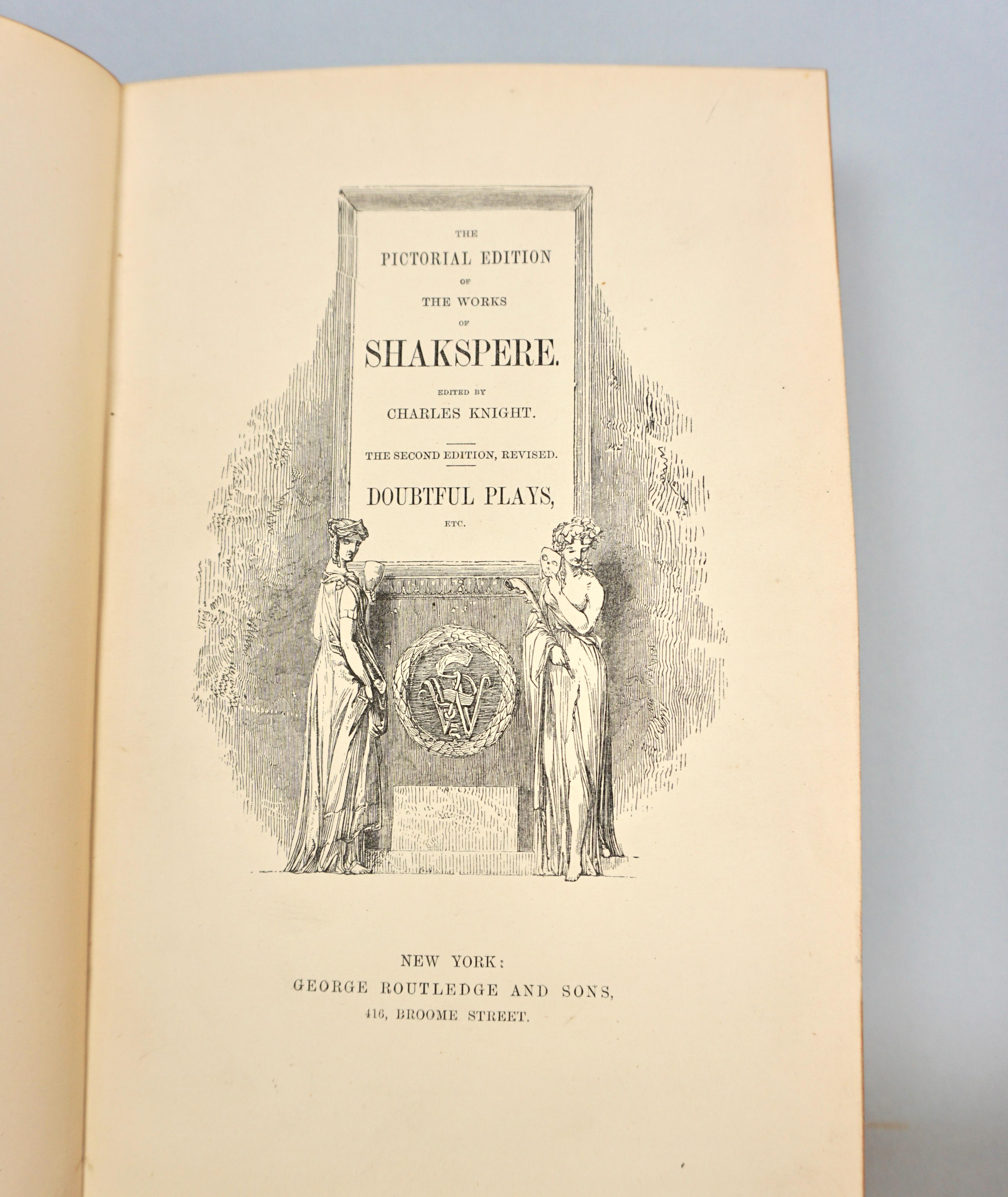 Late 19th Century Fine 8 Volume Leather Bound Set the Works of Shakspere 'Sic' Pictorial Edition