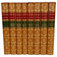 Fine 8 Volume Leather Bound Set the Works of Shakspere 'Sic' Pictorial Edition