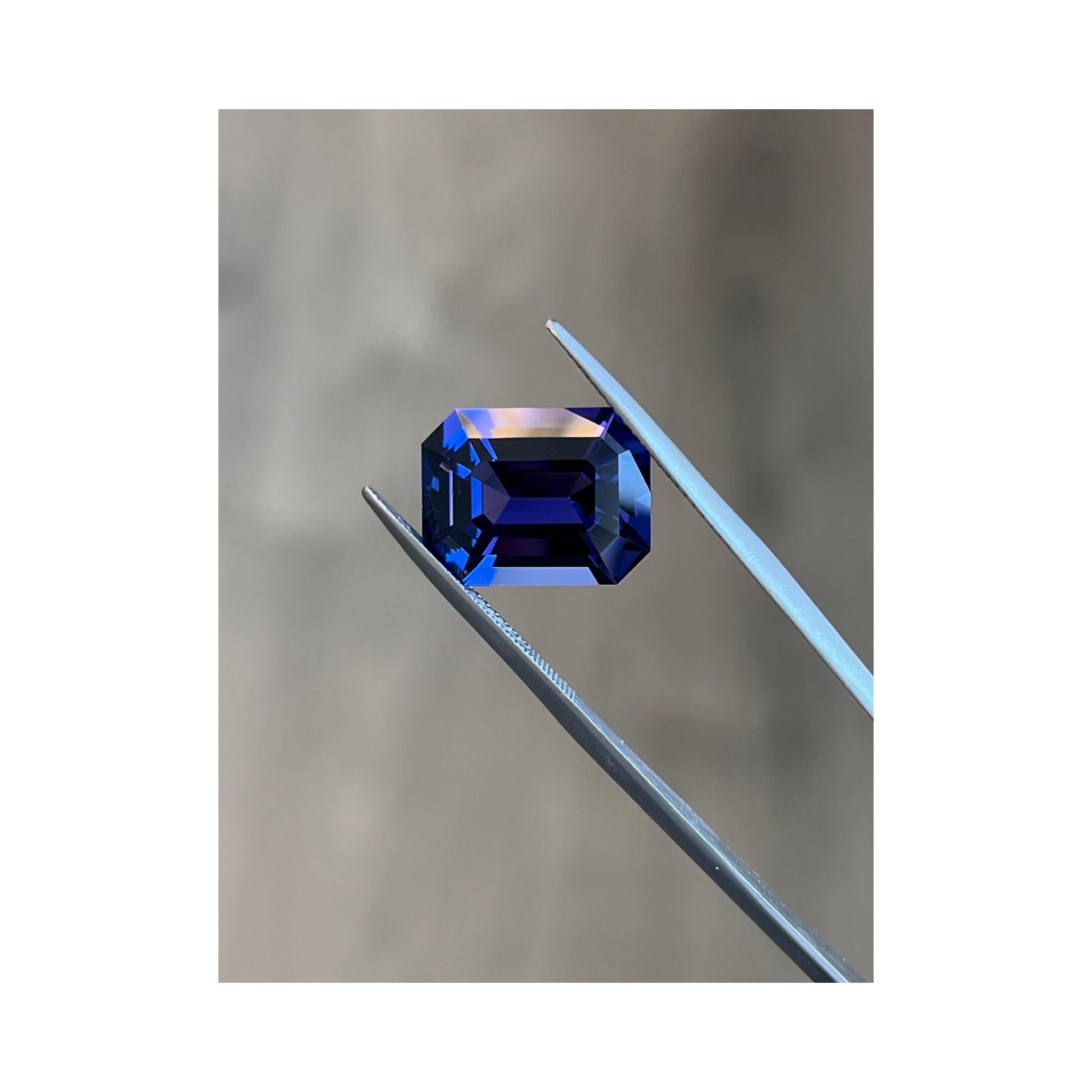 Feiner 9,99-Karat Tansanit Smaragd-Schliff - GIA Loser Edelstein - Merkaba Schmuck im Angebot 2