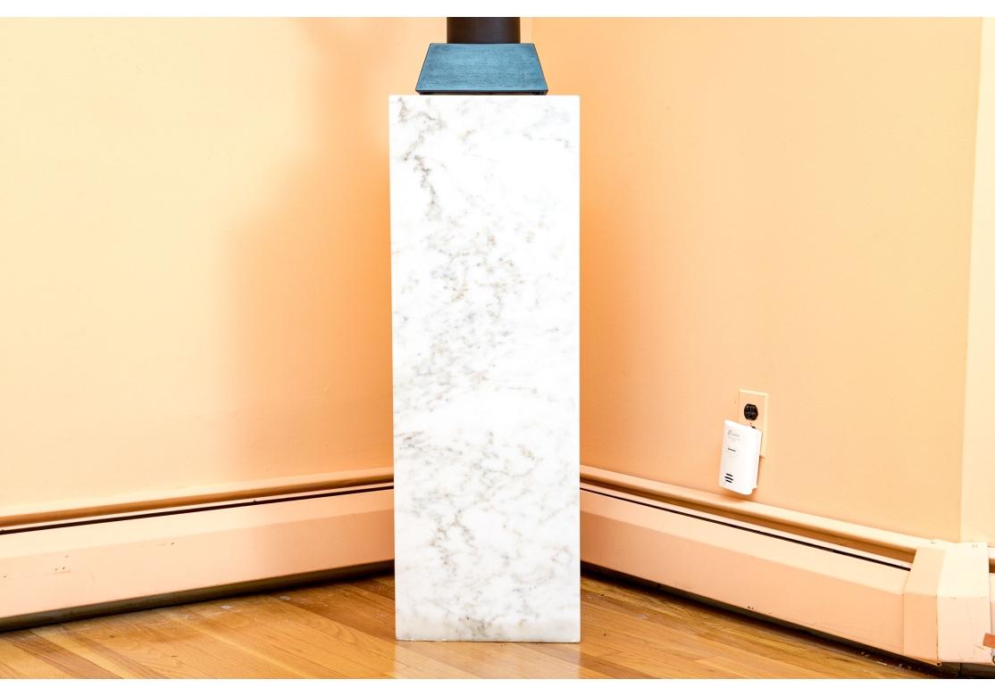 Unknown Fine Abstract Smoked Glass Sculpture On Marble Plinth Base For Sale