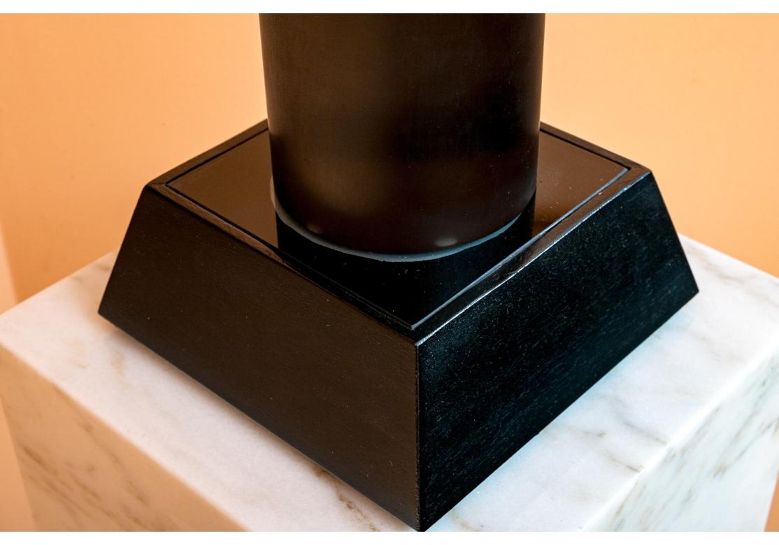 Fine Abstract Smoked Glass Sculpture On Marble Plinth Base For Sale 1