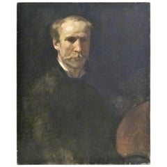 1980s Fine Academic Portrait of a Man Turn of the Century Ancestor