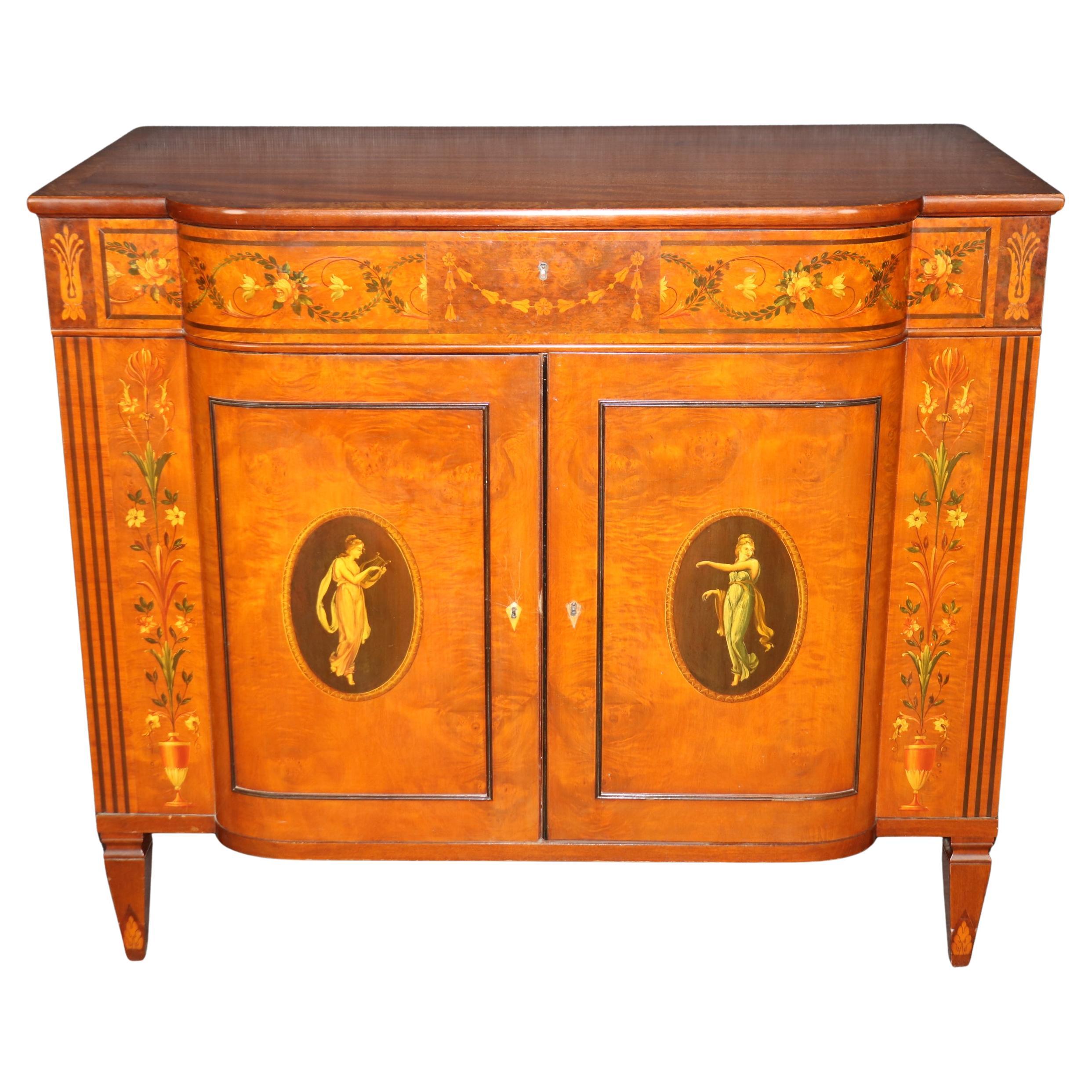 Buffet anglais sculpté et décoré de figures peintes par Adams
