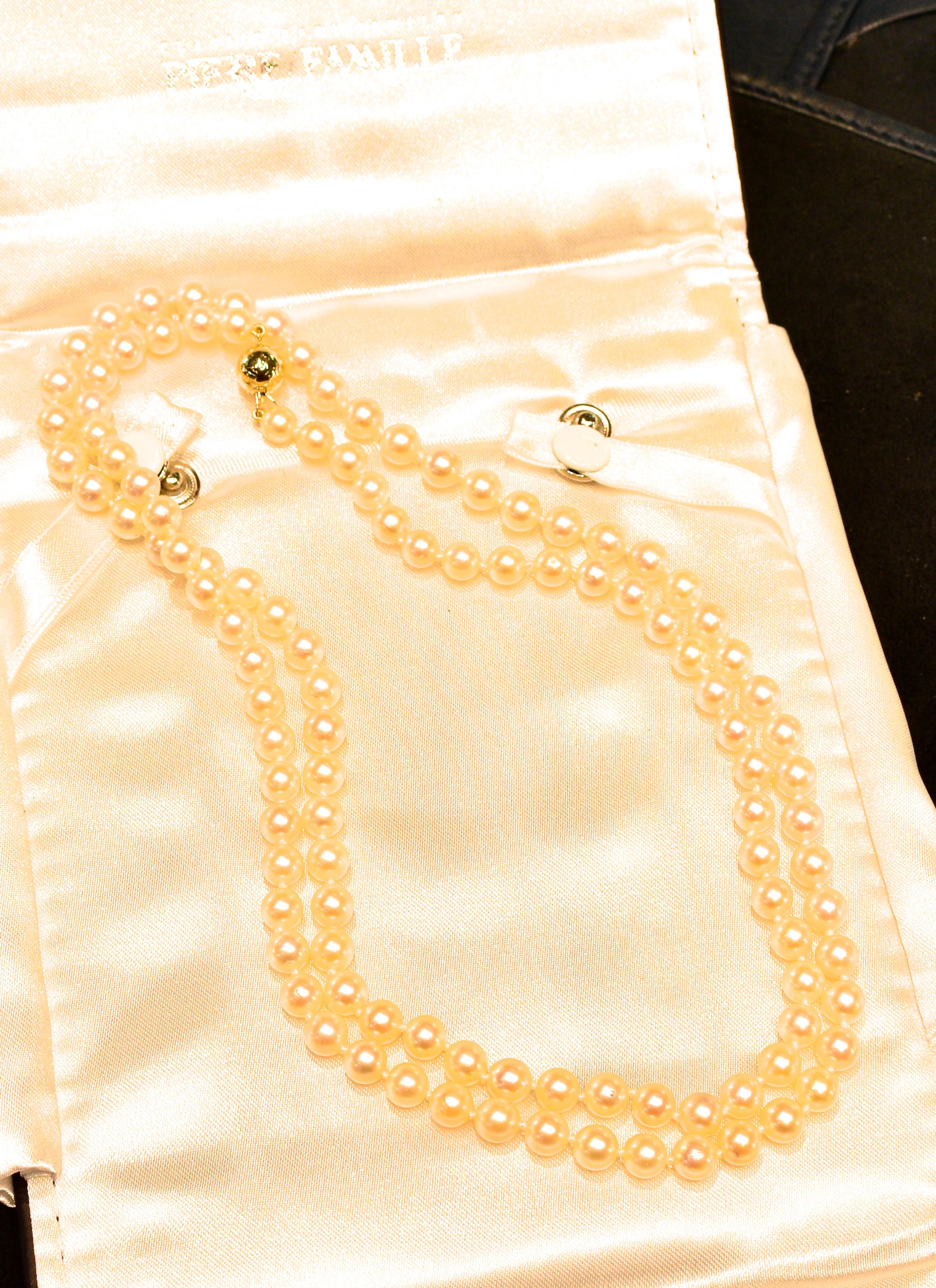 Fine Akoya Cultured Pearl Long Strand In Excellent Condition For Sale In Aspen, CO