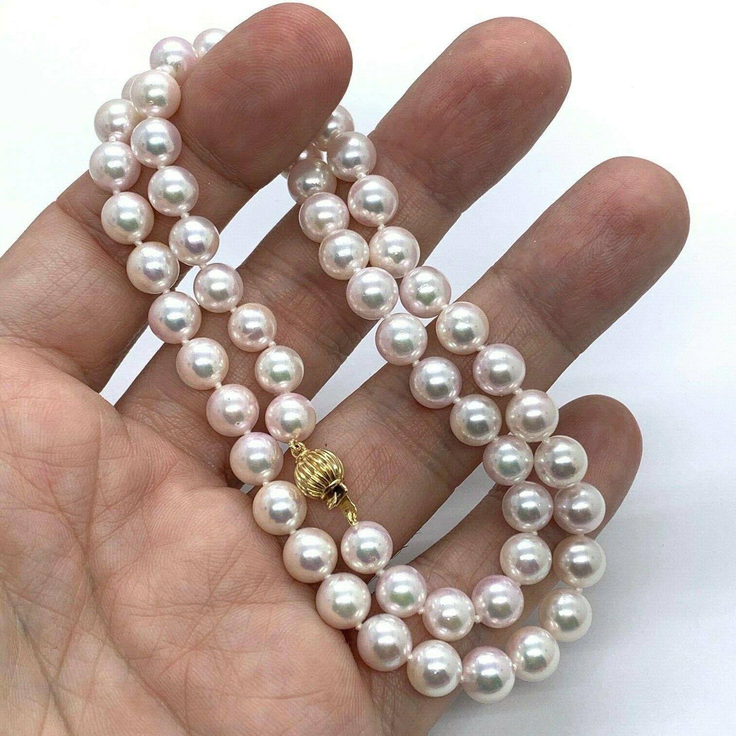 Akoya Pearl Necklace 14k Gold 7.50 mm 18