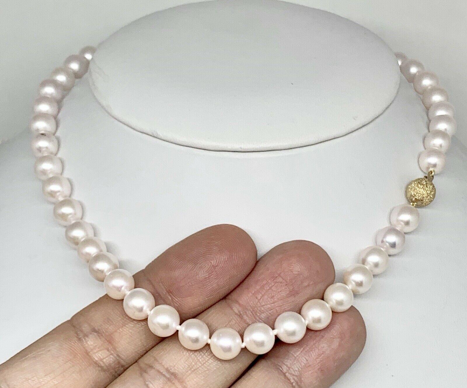 Certified $3,950 

Unique Hi Fashion Authentic Lady's Akoya Pearl 8.00-7.50 16 inch 14Kt Gold Necklace. 
This is a One of a Kind Unique Custom Made Glamorous Piece of Jewelry!!

Nothing says, “I Love ❤️ you” more than Diamonds and