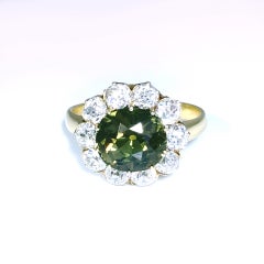 Fine Alexandrite and Diamond Cluster Ring, ca. 1890s