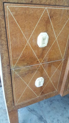 Fine Amboyna and Faux-Ivory Commode