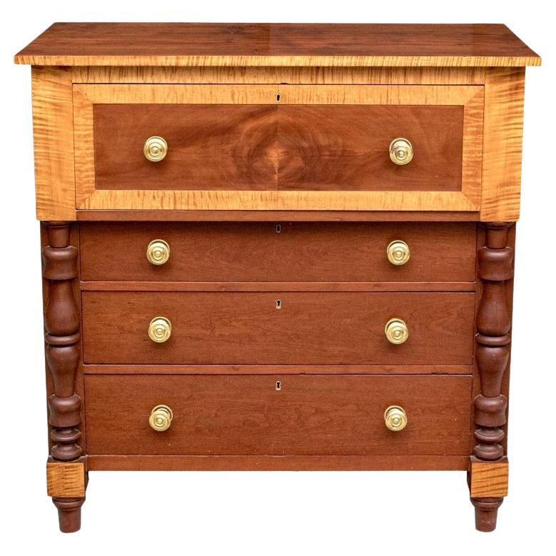 Fine American Empire Mahogany Banded Chest Of Drawers For Sale