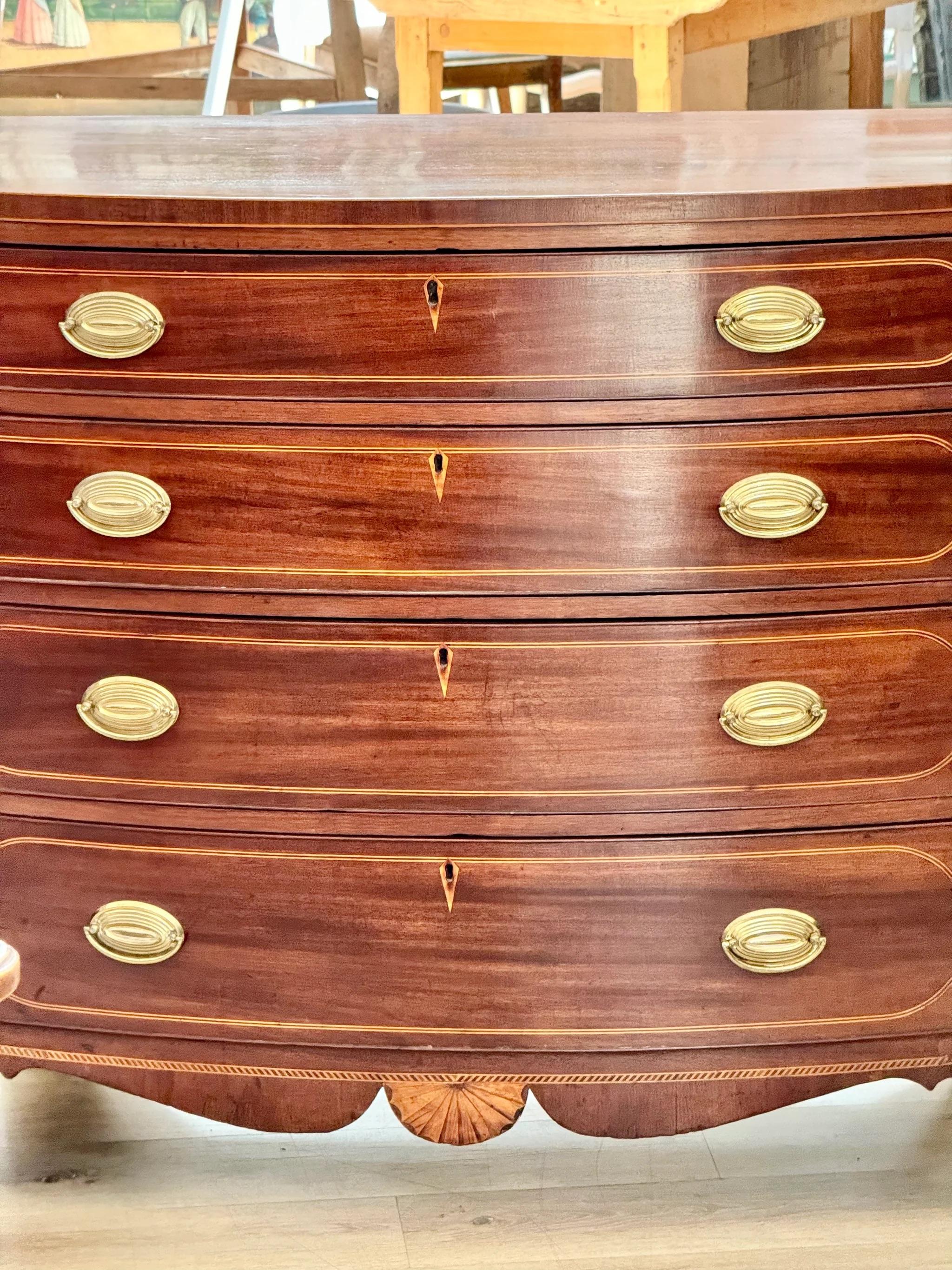 Fine American Federal Baltimore Bow-front Chest of Drawers, c. 1800 2