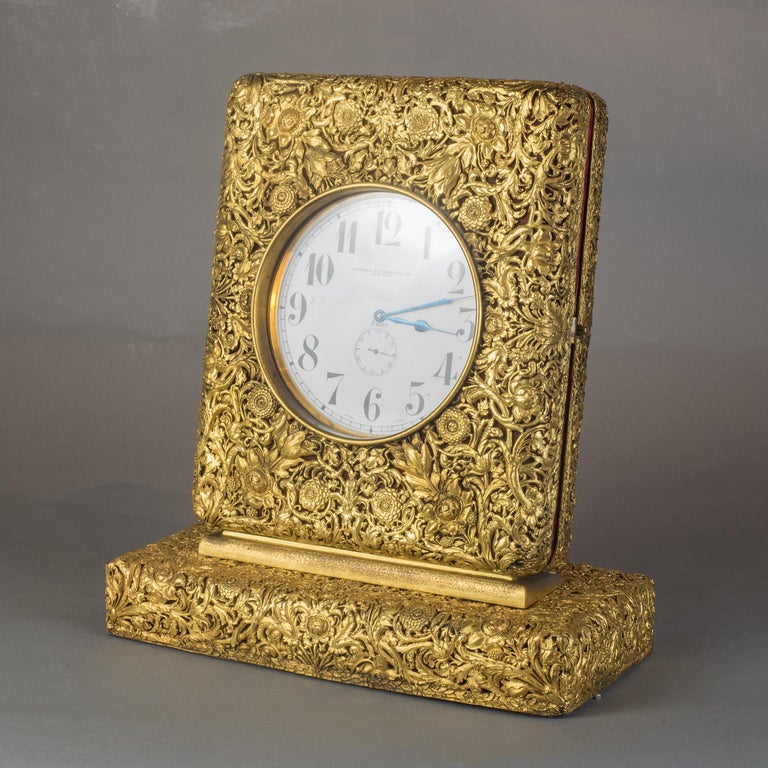 Fine American Gilt Bronze Standing Clock by Edward F. Caldwell & Co. In Good Condition For Sale In New York, NY