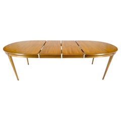 Fine American Mid Century Oval Fruitwood Dining Table w/ 2x16" Leaves MINT!