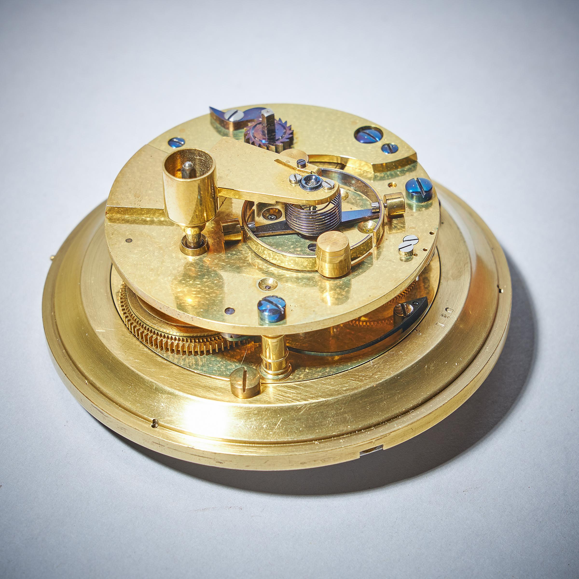 Brass Fine American Two Day Marine Chronometer, Signed T. S & J. D Negus New York