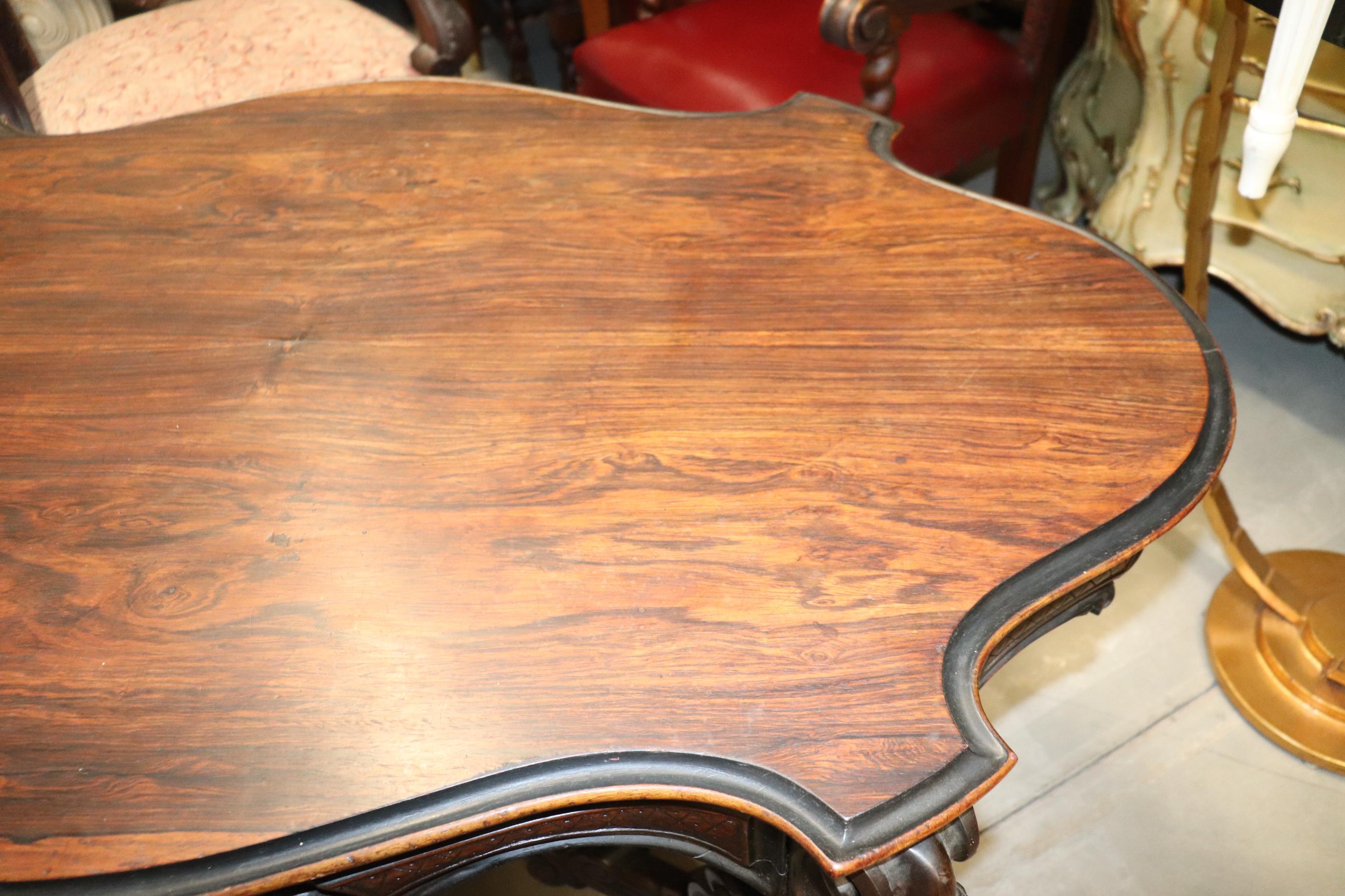 Fine American Victorian Carved Rosewood Center Table, circa 1860s 2