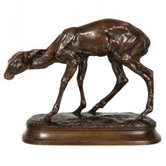 Feine amerikanische Westbronze-Skulptur "Fawn" von Alexander Phimister Proctor