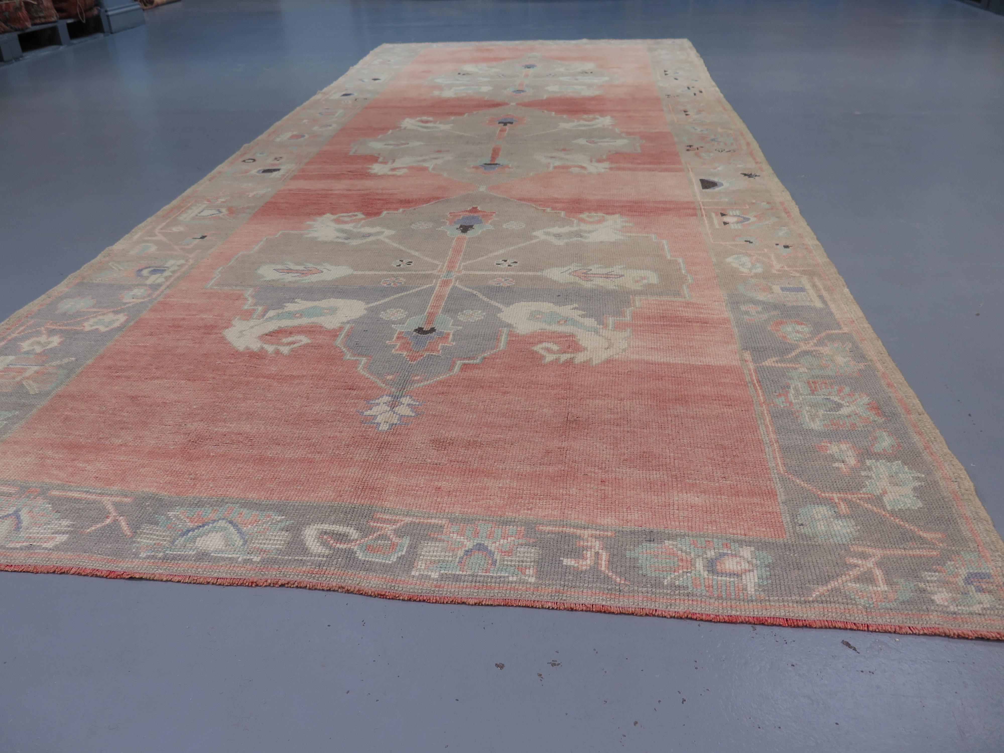Vegetable Dyed Fine Anatolian Gallery Carpet, c. 1920s For Sale