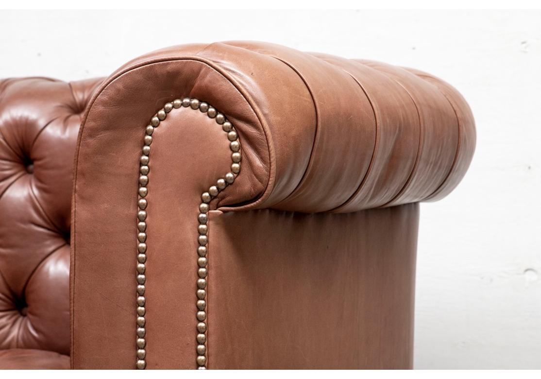 Fine And Classic Tufted Leather Chesterfield Sofa For Sale 5