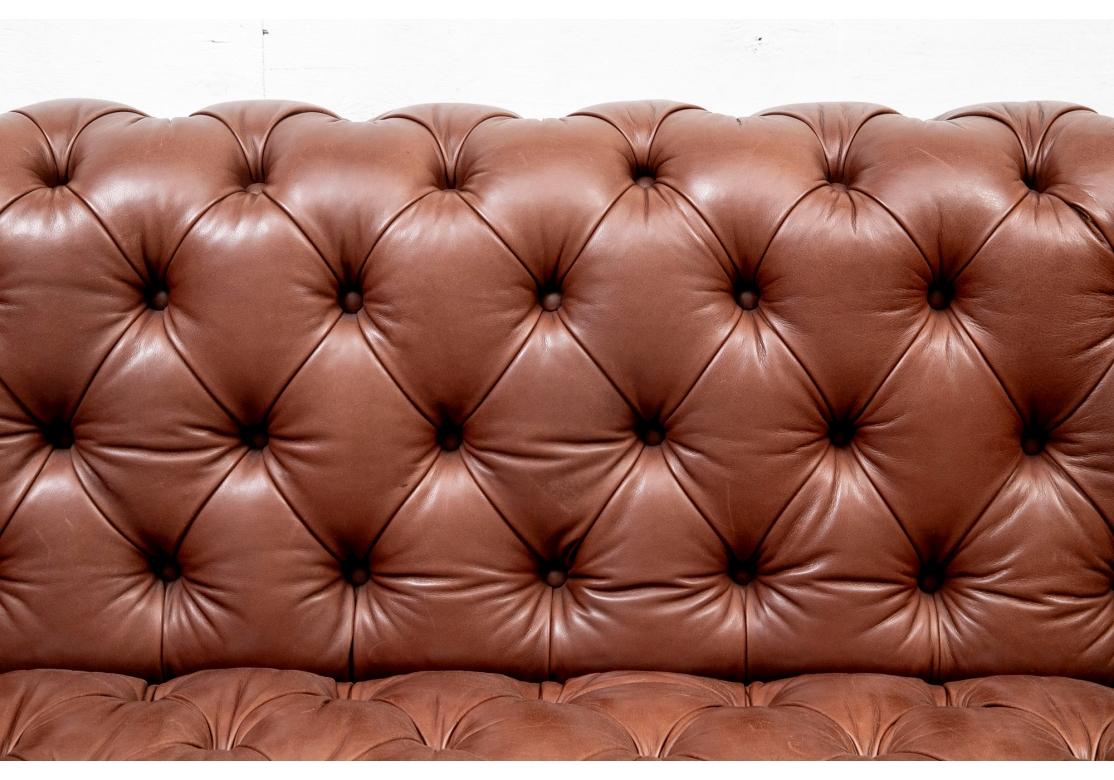 Fine And Classic Tufted Leather Chesterfield Sofa For Sale 7