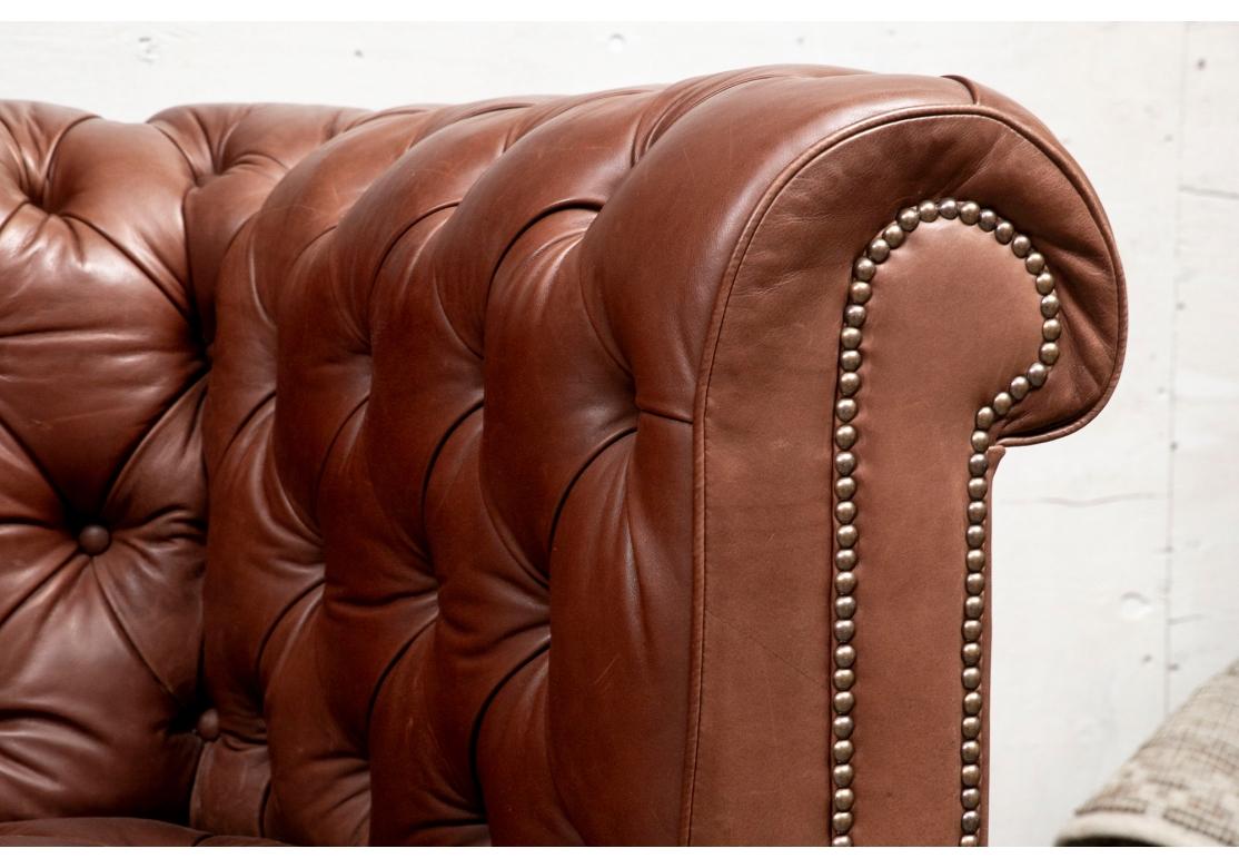 Fine And Classic Tufted Leather Chesterfield Sofa For Sale 9