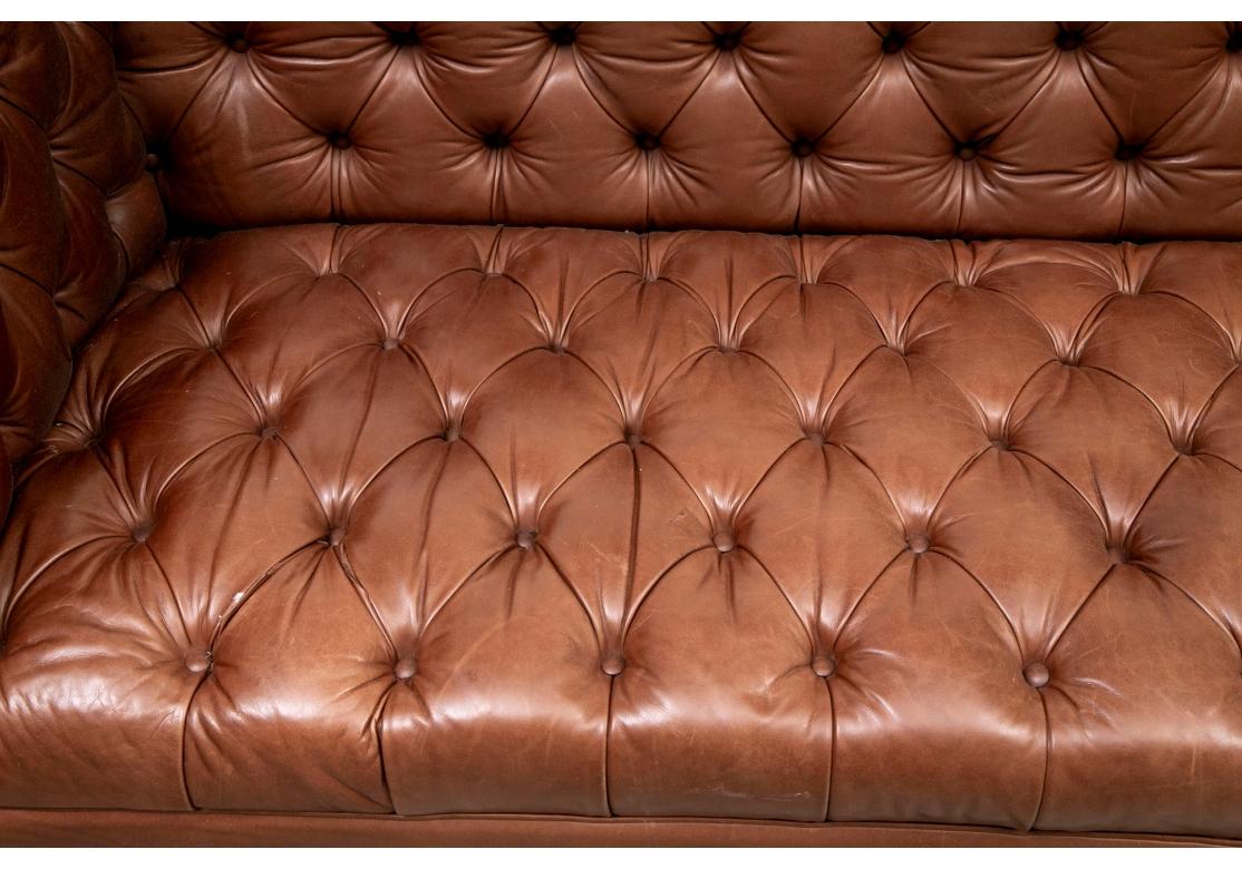 Fine And Classic Tufted Leather Chesterfield Sofa For Sale 2