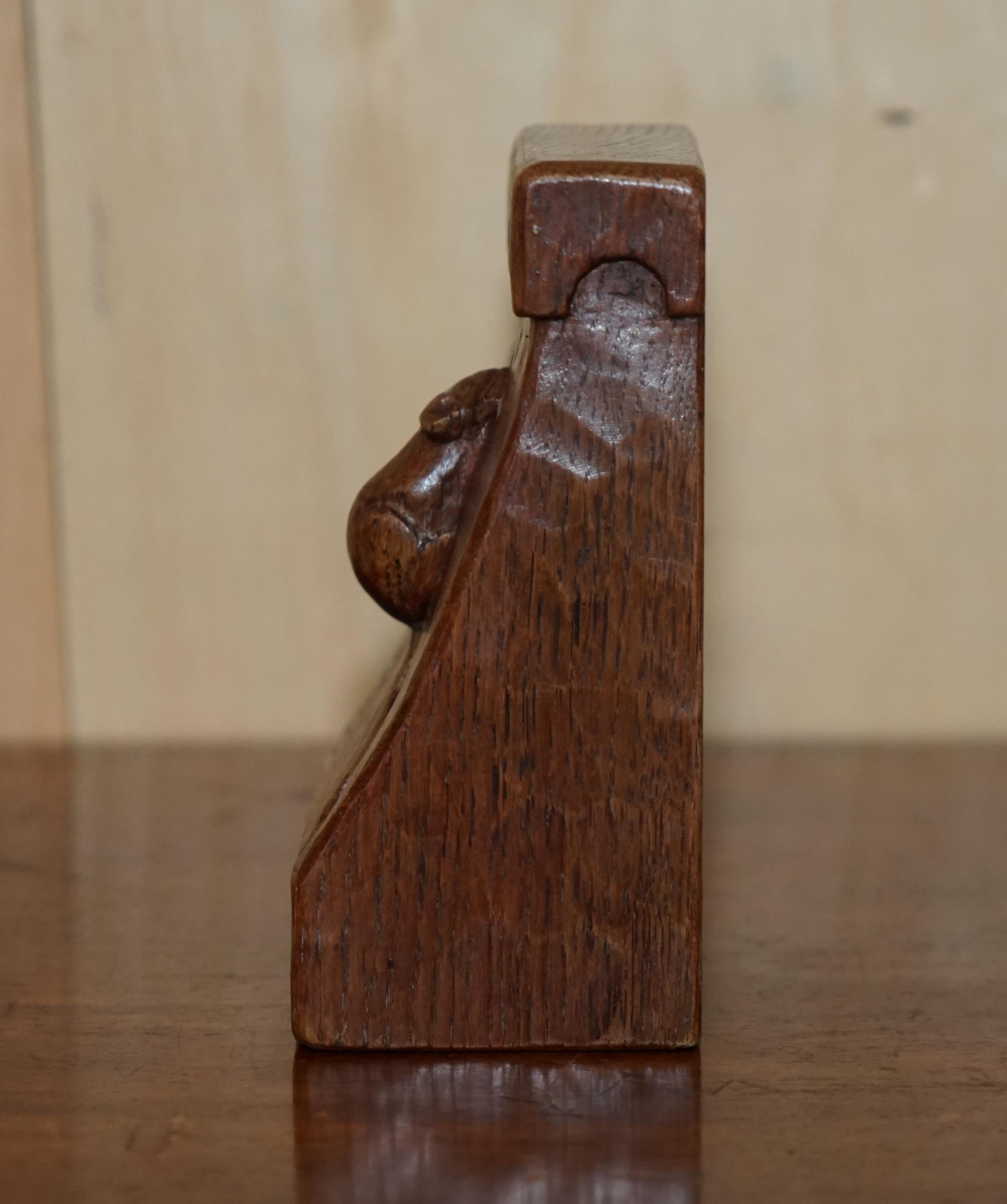 Fine and Collectable 1930s Pair of Robert Mouseman Thompson Bookends Must See! 5