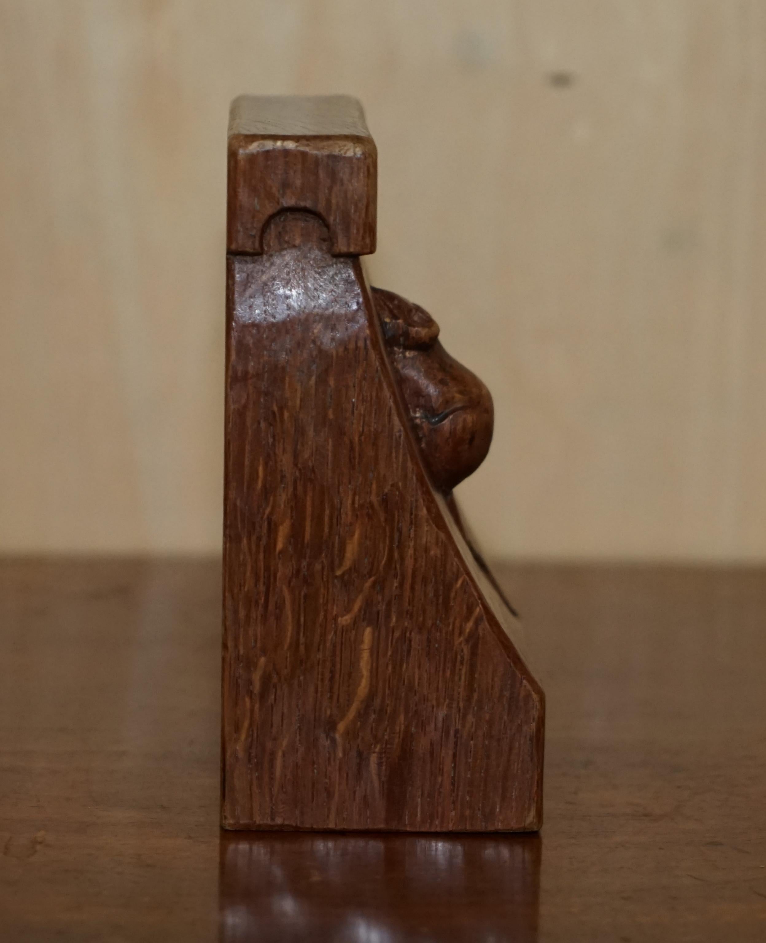 Fine and Collectable 1930s Pair of Robert Mouseman Thompson Bookends Must See! In Good Condition In West Sussex, Pulborough