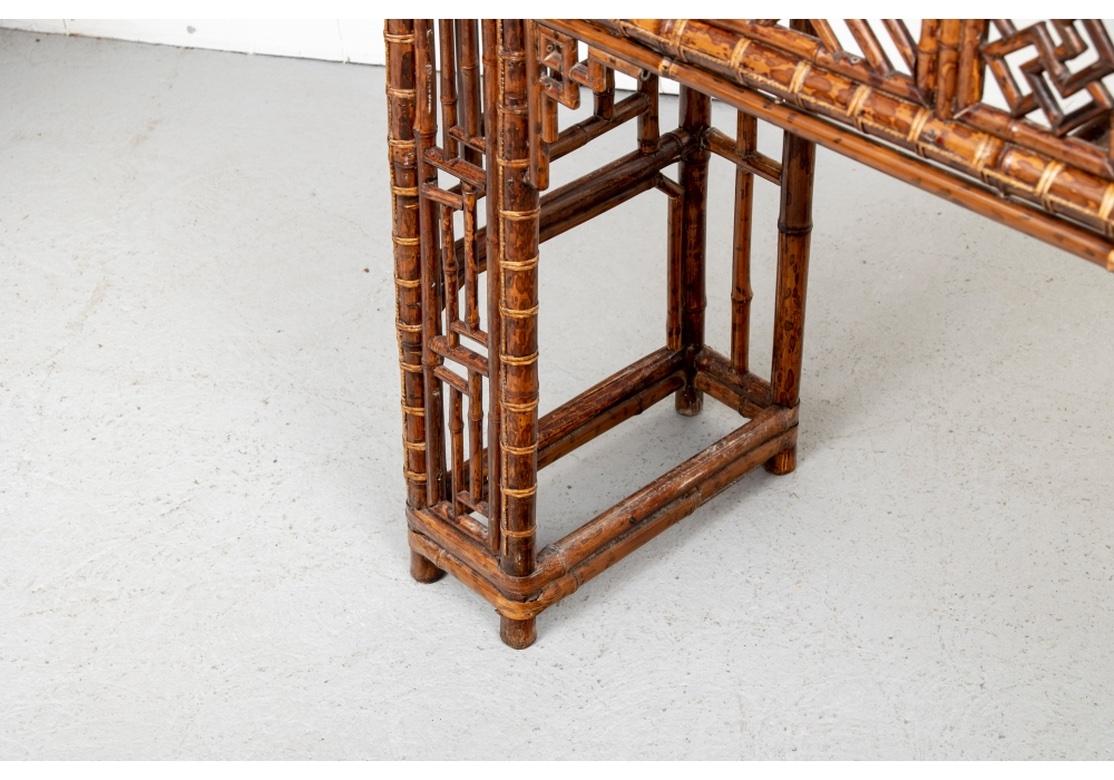 Fine And Complex Bamboo Console Table With Lacquer Top 1