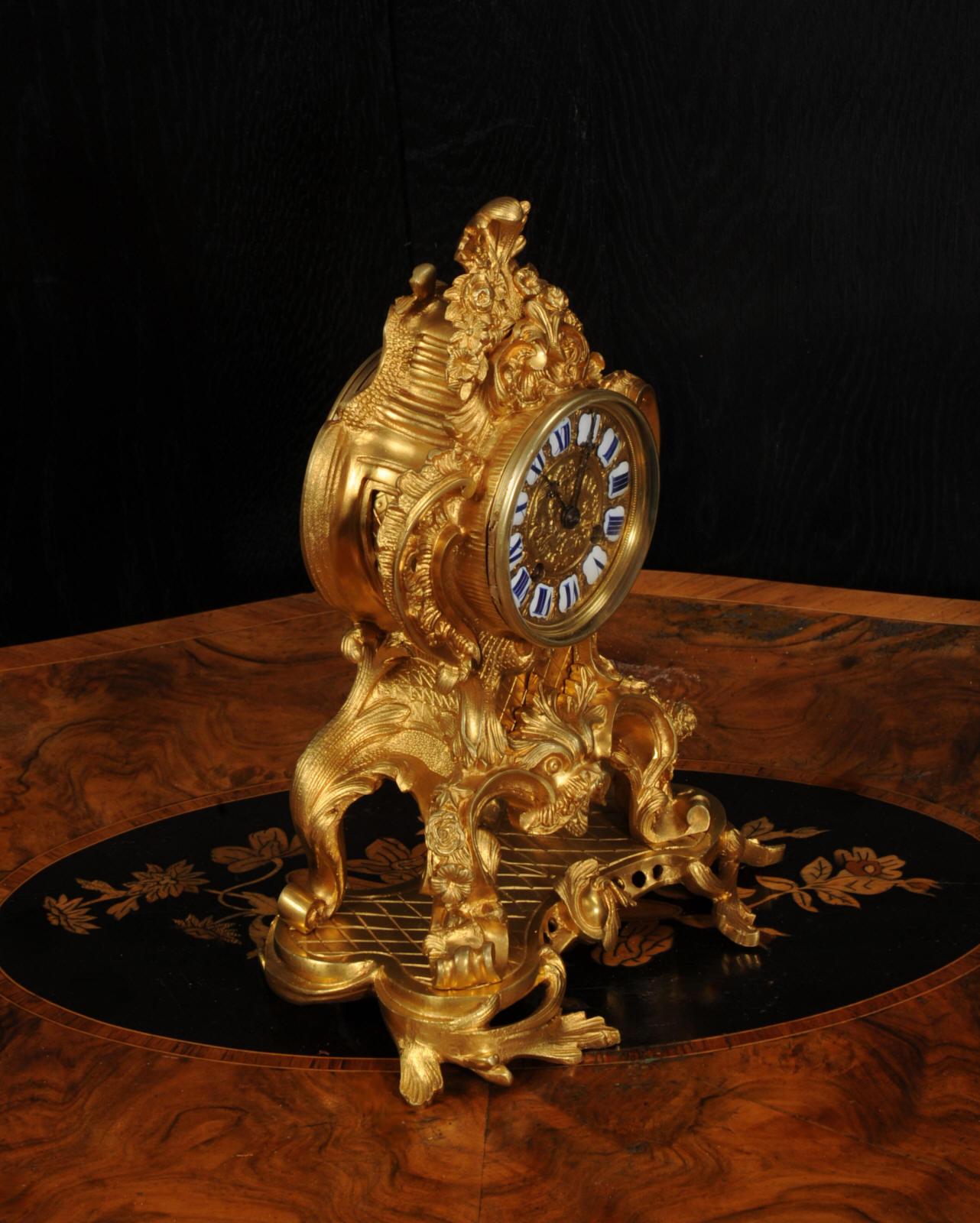 Fine and Early Ormolu Antique French Rococo Clock 4