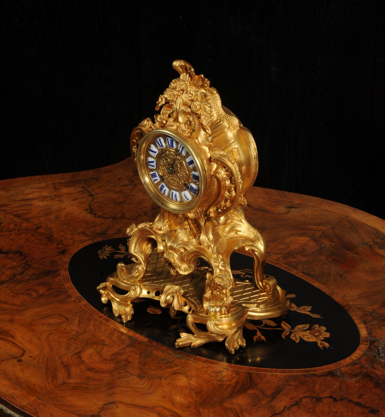 Fine and Early Ormolu Antique French Rococo Clock 5