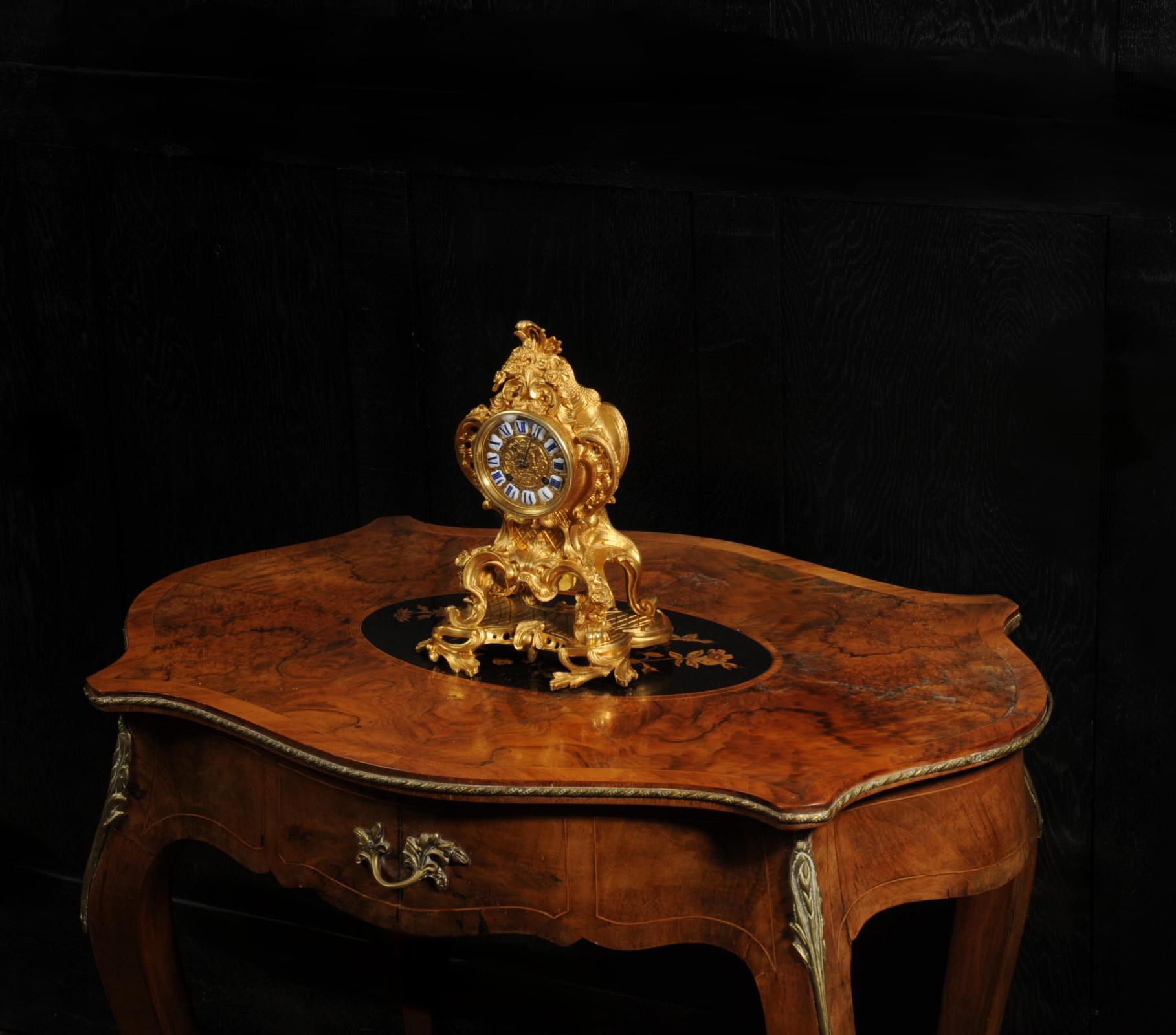 Fine and Early Ormolu Antique French Rococo Clock 1