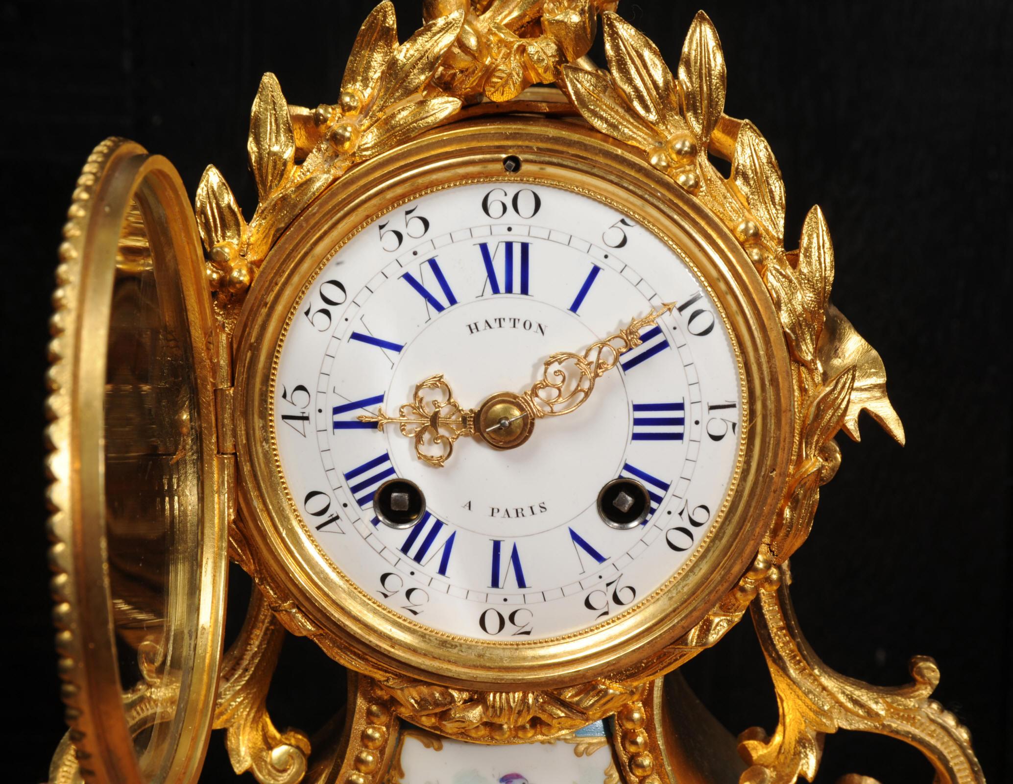 Fine and Early Sevres Porcelain and Ormolu Antique French Clock 5
