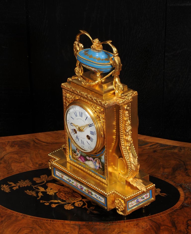 Fine and Early Sevres Porcelain and Ormolu Antique French Clock For Sale 8